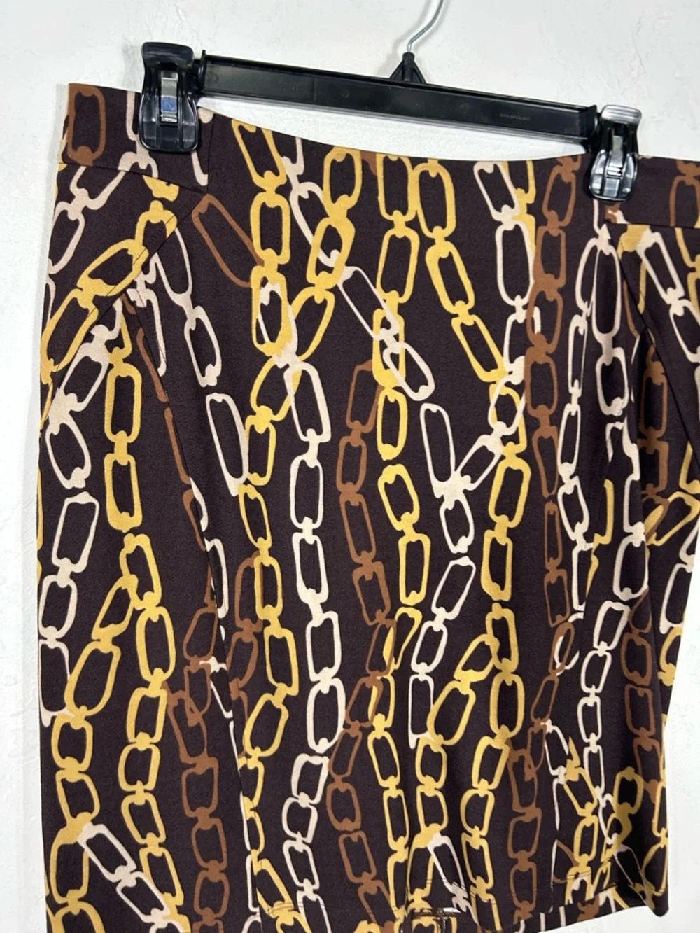 J. McLaughlin Black Chain Link‎ Leslie Pencil Skirt Size 8